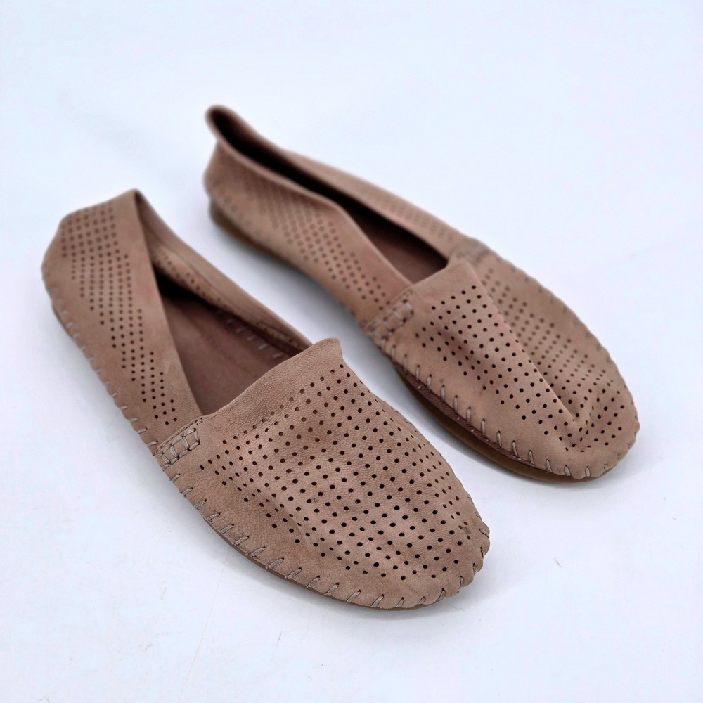 Adam Tucker by Me Too Kori Perforated Ballet Flat Taupe Loafers Shoes Size US 8